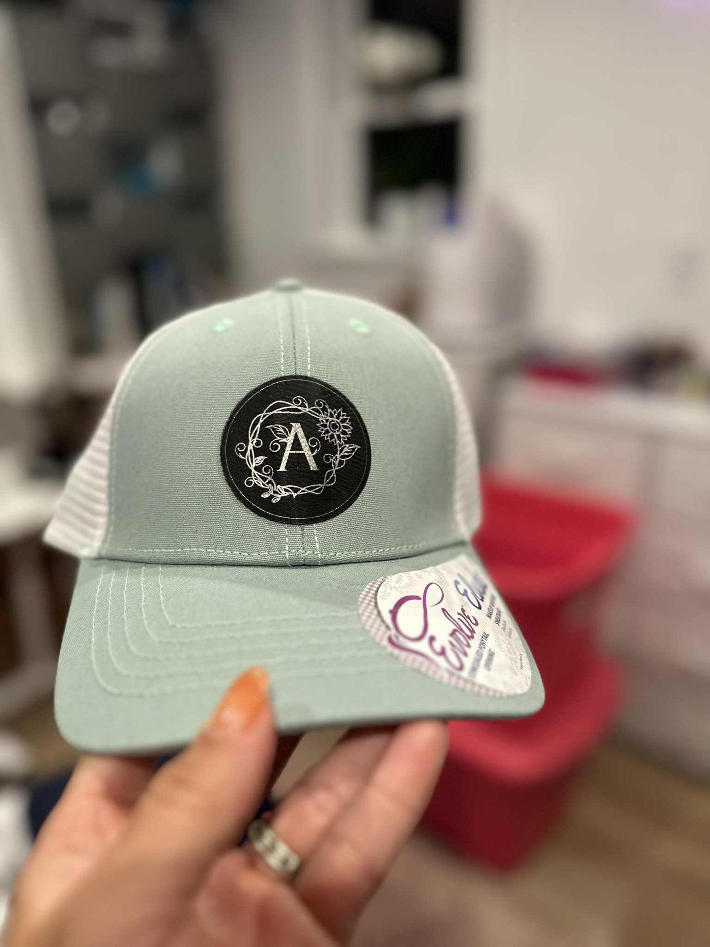 TRUCKER HAT PONY TAIL HOLE - LEATHER A PATCH