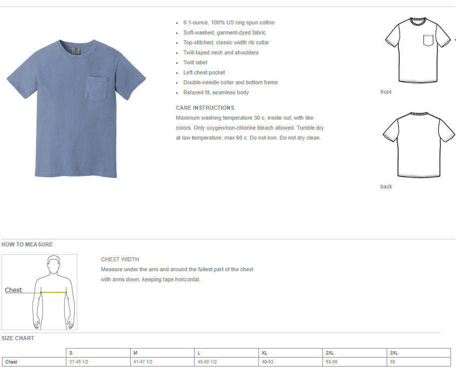 CVICU - Comfort Colors - T-Shirt W/POCKET