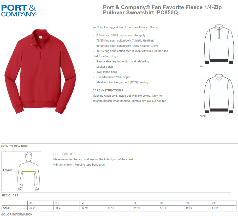 CVICU - Fleece 1/4-Zip Pullover Sweatshirt
