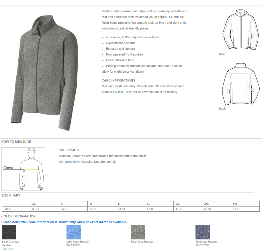 CVICU - Heather Microfleece Full-Zip Jacket