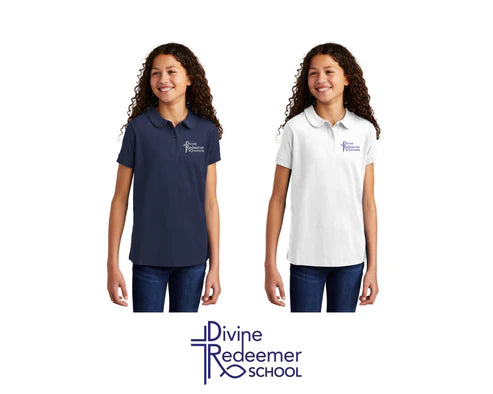 Girls Silk Touch™ Peter Pan Collar Polo - DIVINE REDEEMER