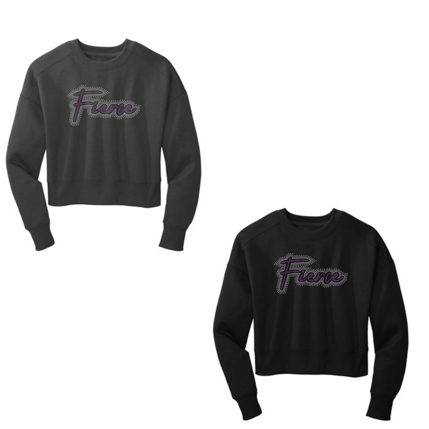 FIERCE - CROPPED CREW - RHINESTONE