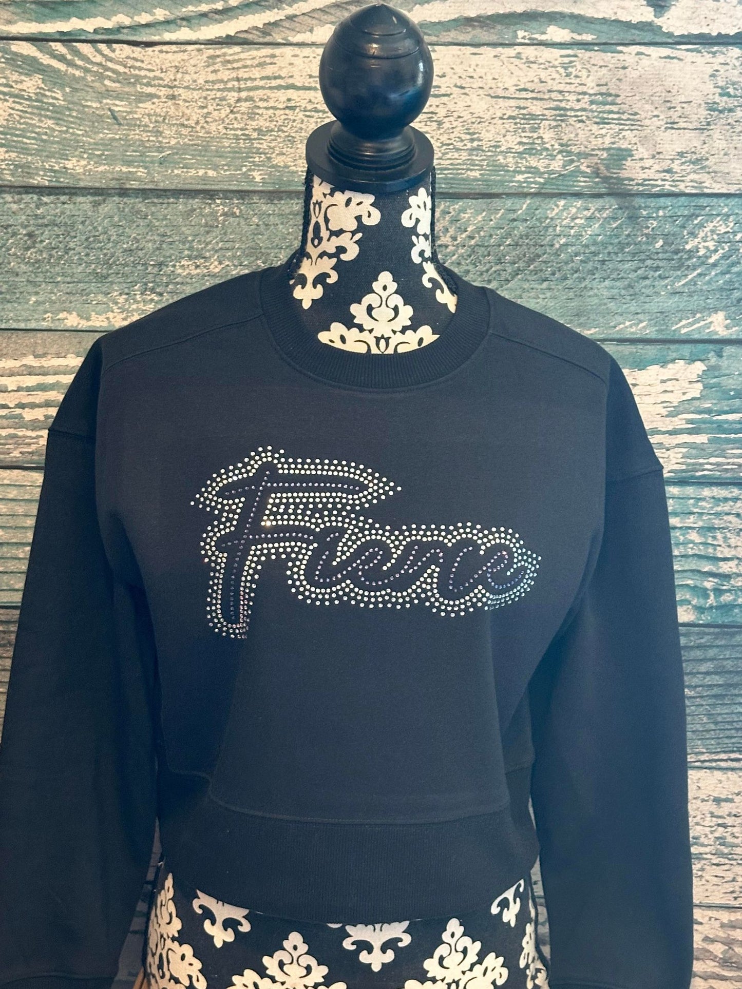 FIERCE - CROPPED CREW - RHINESTONE