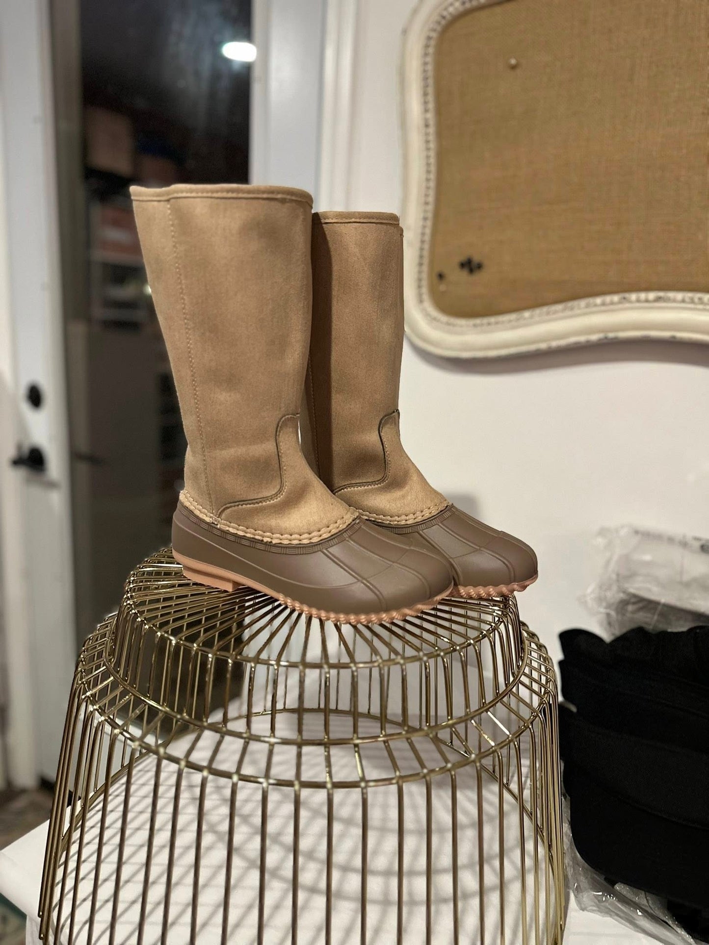 CHILD TALL DUCK BOOTS - NUDE - MULTIPE SIZES