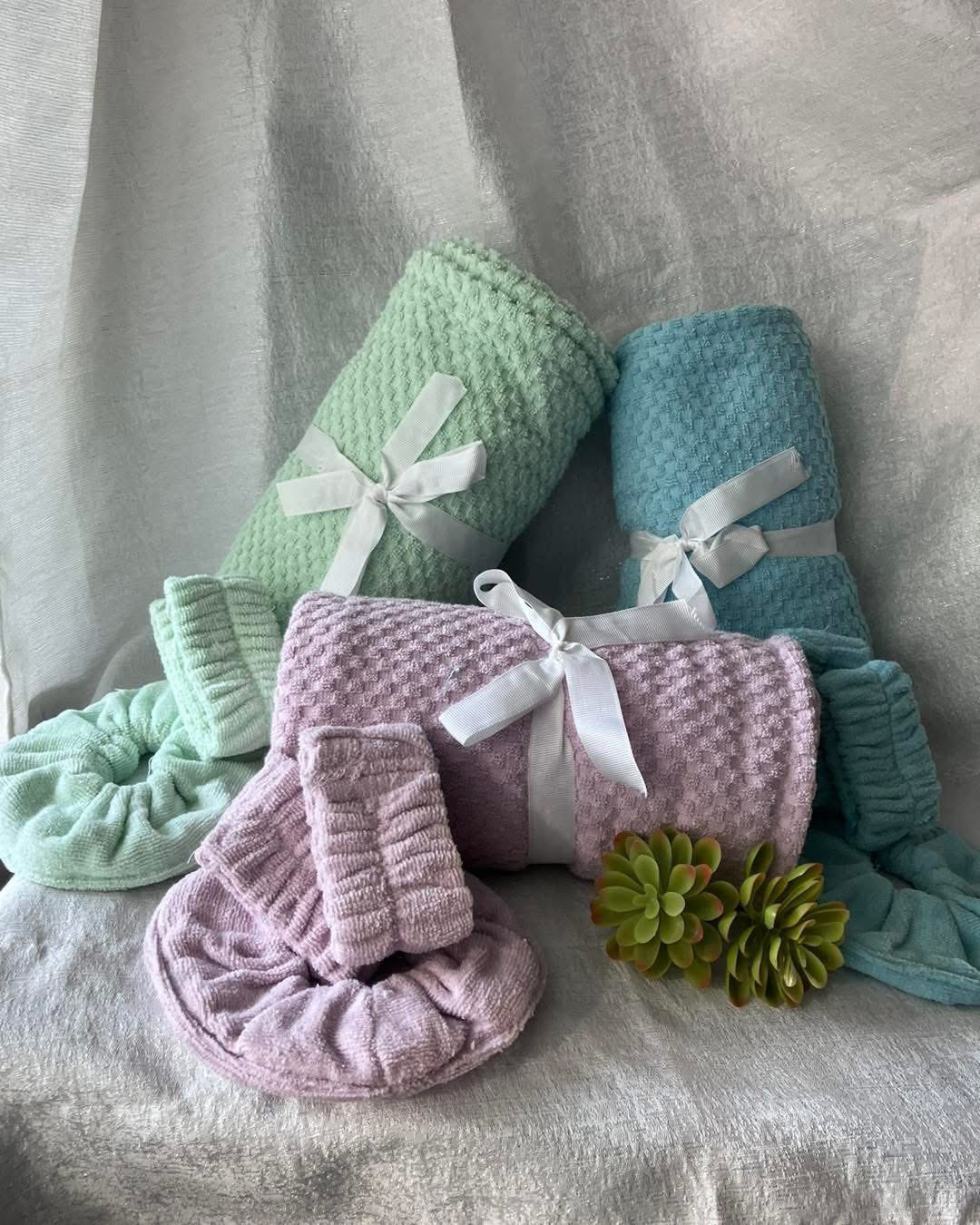 TOWEL WRAP, HEADBAND, WRISTLET