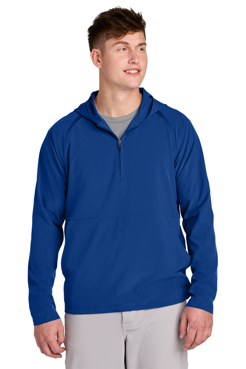 Sport-Tek® Repeat 1/2-Zip Long Sleeve Hooded Jacket - SIZE ADULT SMALL