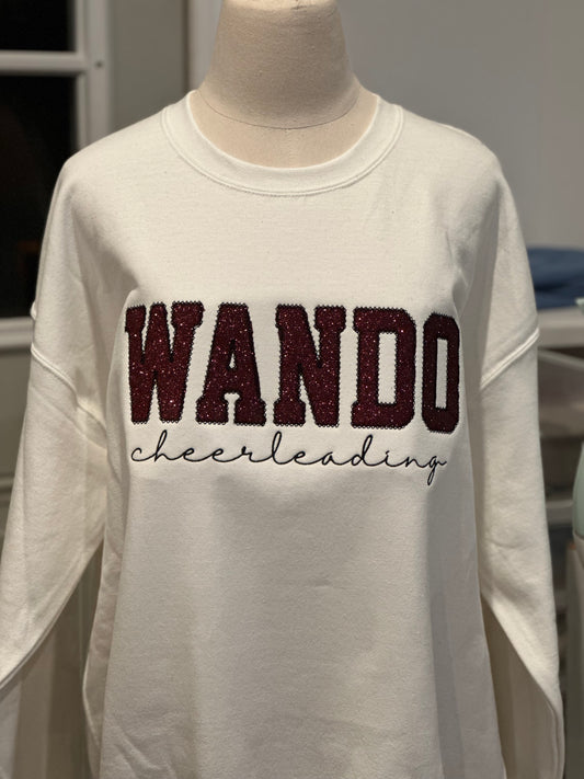 WANDO  - FLEECE CREW EMBROIDERED BOW