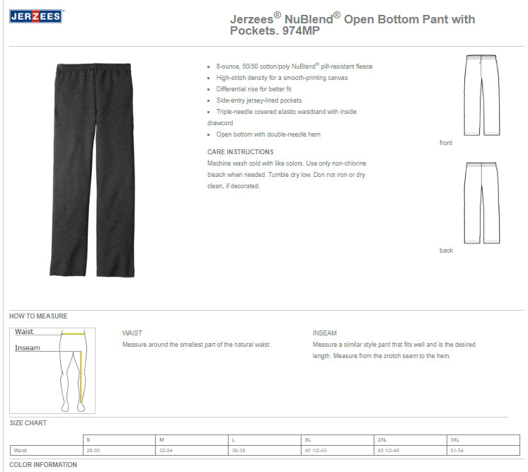 CODE BLACK - Open Bottom Pant with Pockets