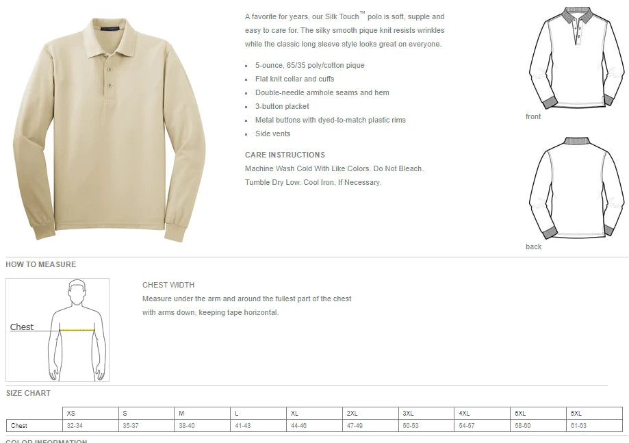 Unisex Silk Touch™ Polo Long Sleeve - DIVINE REDEEMER