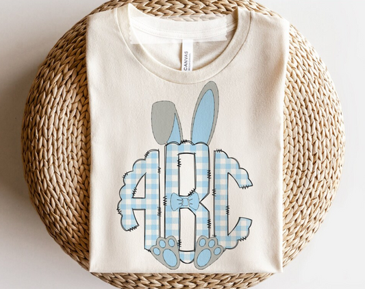 EASTER BUNNY PLAID MONOGRAM