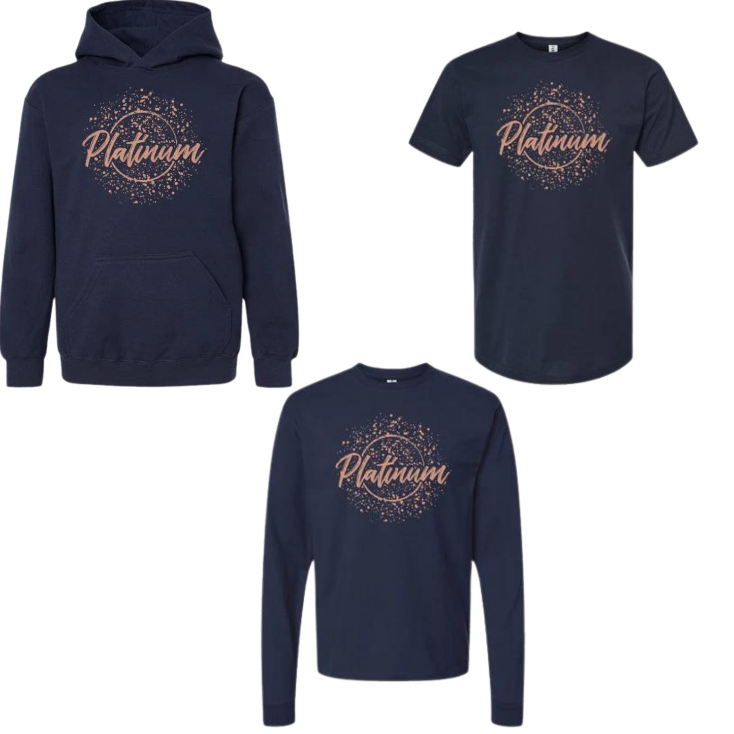 PLATINUM SCREEN PRINTED ROSE GOLD METALLIC