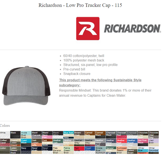 RICHARDSON 115 - Low Pro Trucker Cap