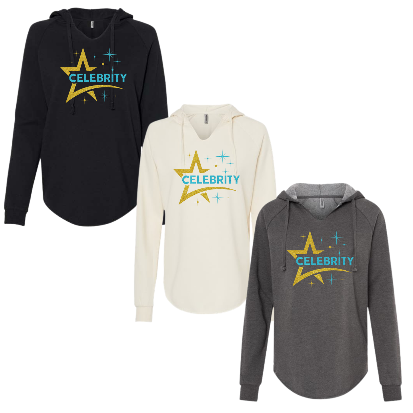 WOMEN'S LIGHTWEIGHT HOODED SWEATSHIRT - CELEBRITY CHEER