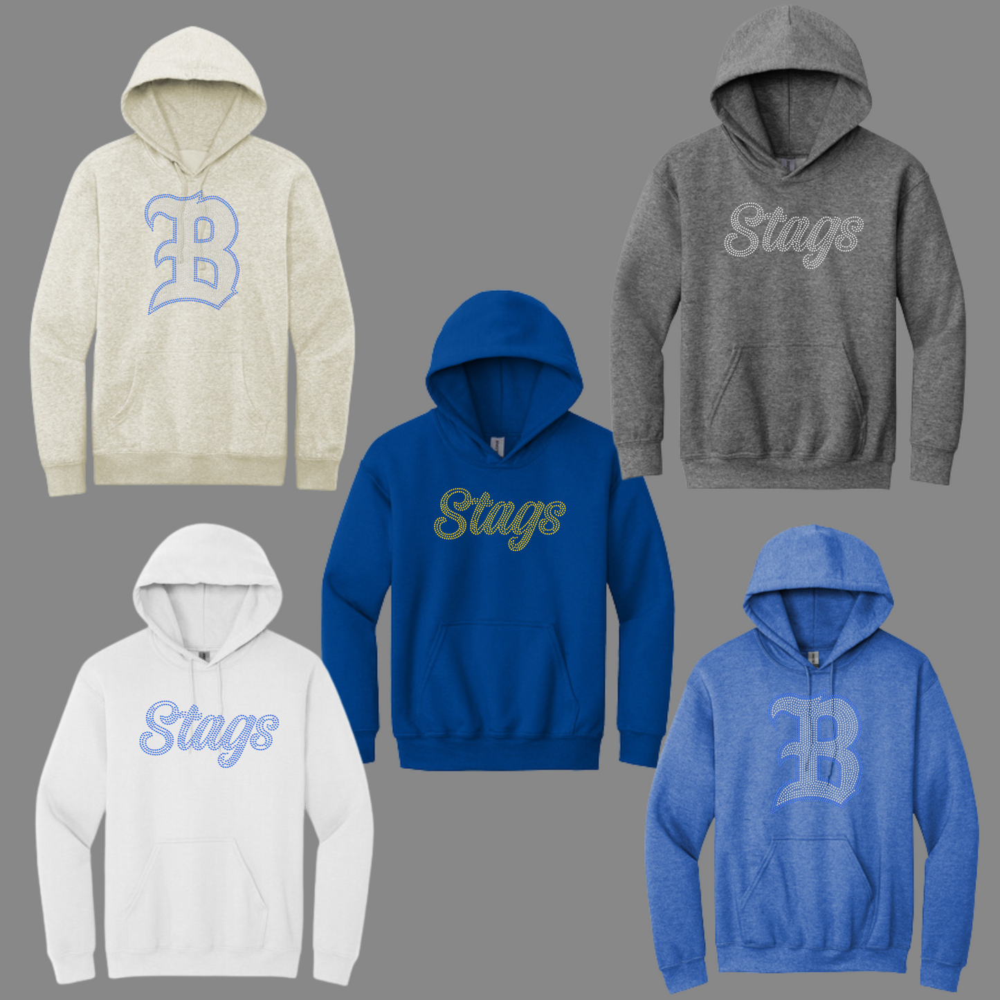 BERKELEY CHEER - FLEECE HOODIE RHINESTONES