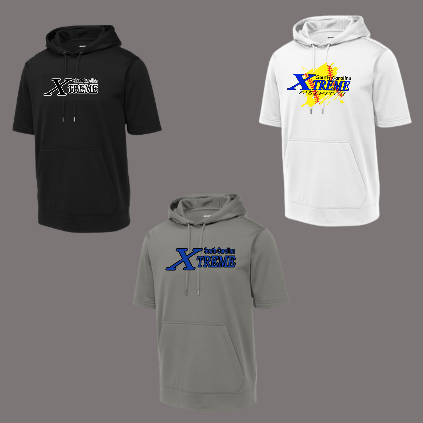 SC Xtreme Softball - Fleece Short Sleeve Hooded Pullover