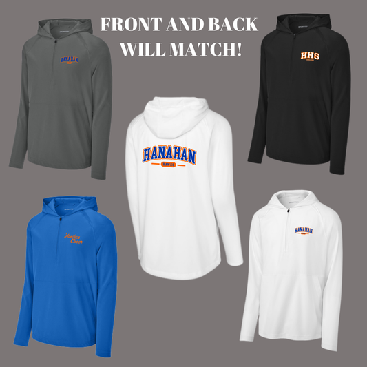 HANAHAN CHEER - Repeat 1/2-Zip Long Sleeve Hooded Jacket