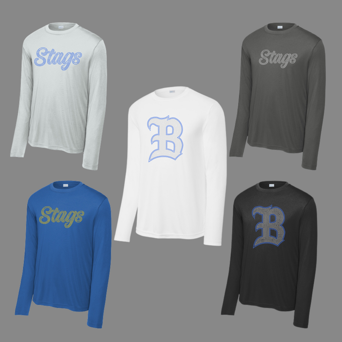 BERKELEY CHEER - LONG SLEEVE TEE - RHINESTONES