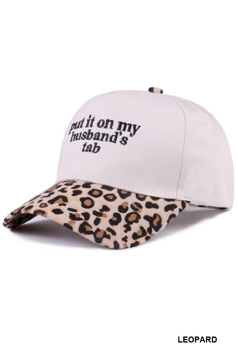 Put It On My Husband's Tab Two Tone Canvas Cotton