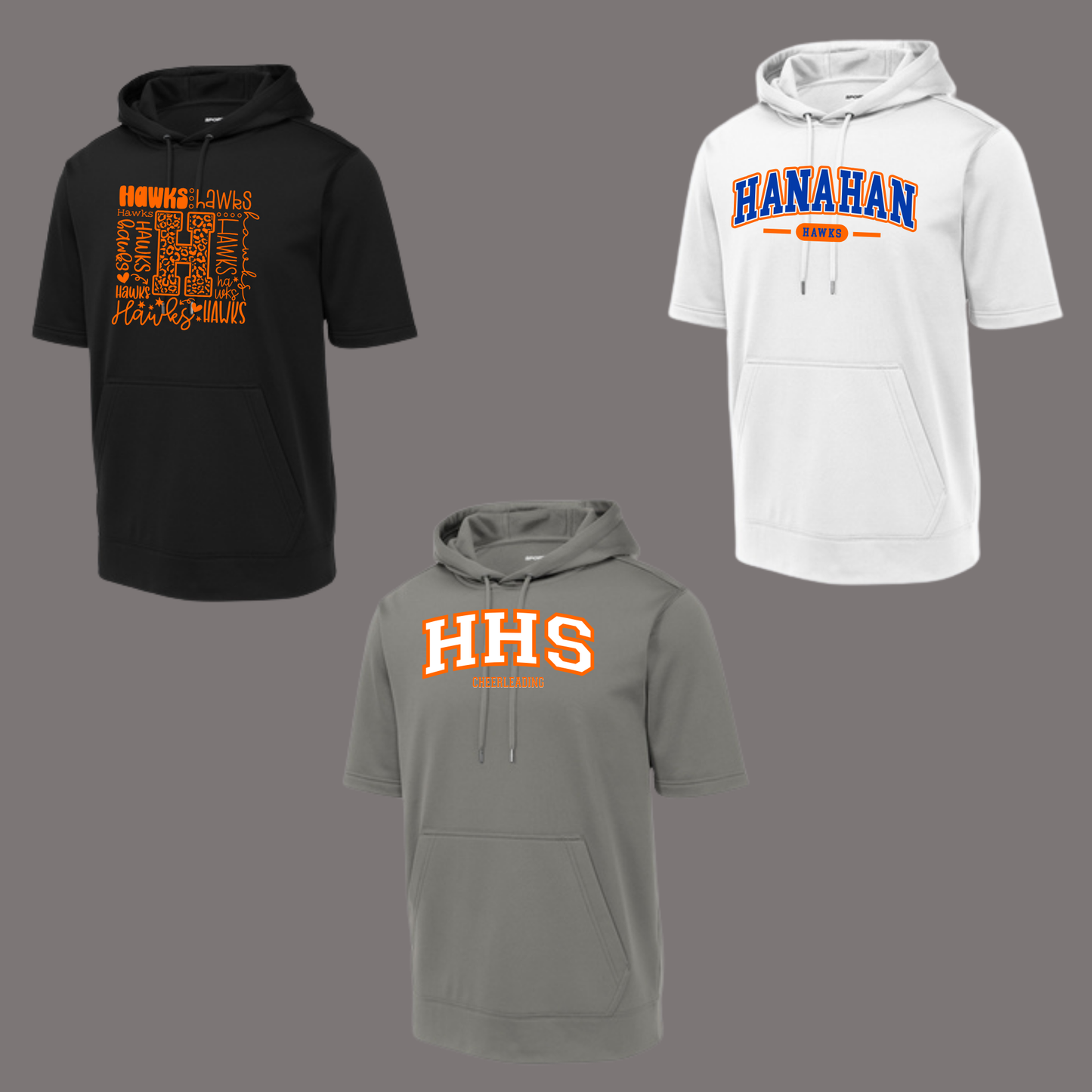 HANAHAN CHEER - Fleece Short Sleeve Hooded Pullover