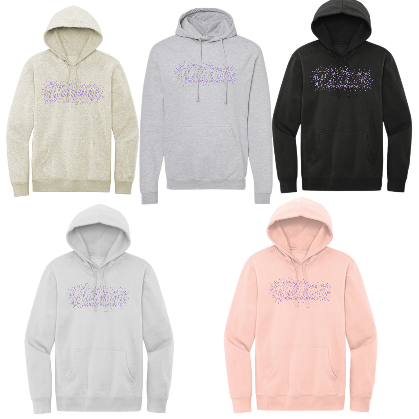 PLATINUM  - FLEECE HOODIE RHINESTONE