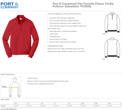 ART 5E - Fleece 1/4-Zip Pullover Sweatshirt