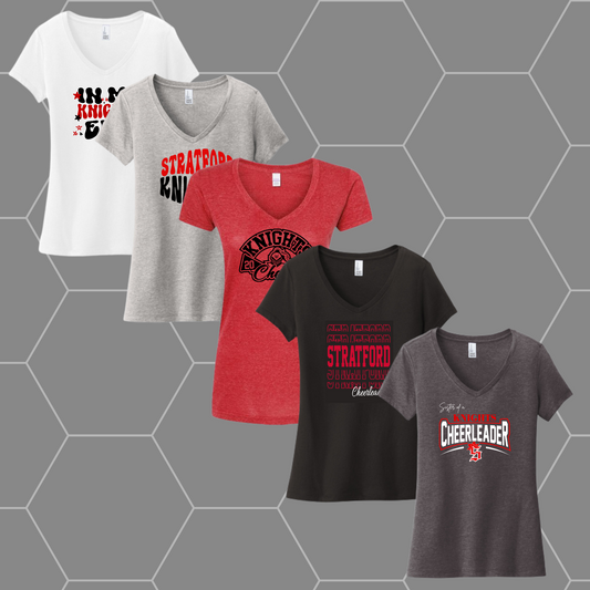 STRATFORD HIGH CHEER - WOMEN'S VNECK TEE