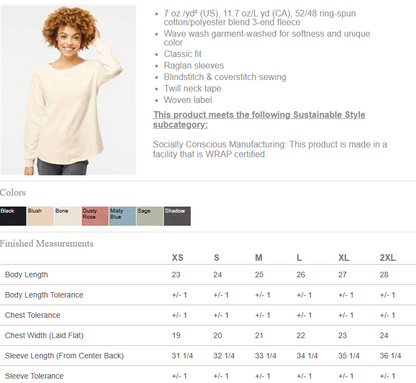 WOMEN'S WAVE WASH CREWNECK SWEATSHIRT - CELEBRITY CHEER