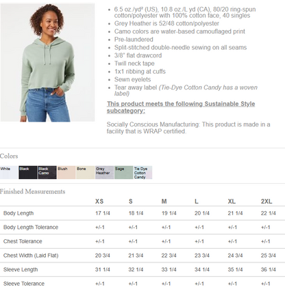 WOMENS'S LIGHTWEIGHT CROP HOODED SWEATSHIRT - CELEBRITY CHEER