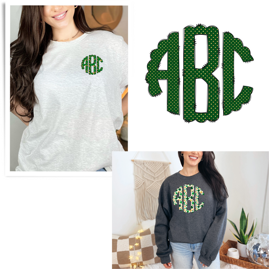 ST PATRICKS DAY SHAMROCK MONOGRAM