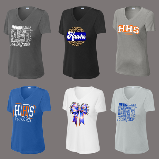 HANAHAN CHEER - LADIES PERFORMANCE DRY FIT V NECK