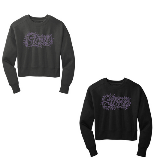 STONE  - CROPPED CREW - RHINESTONE