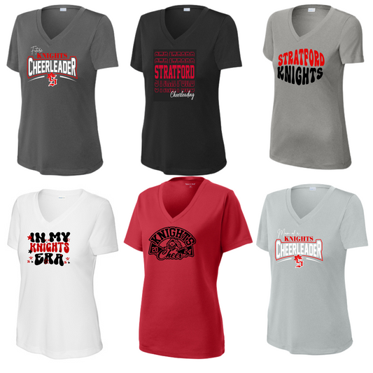 STRATFORD HIGH CHEER - LADIES PERFORMANCE DRY FIT V NECK