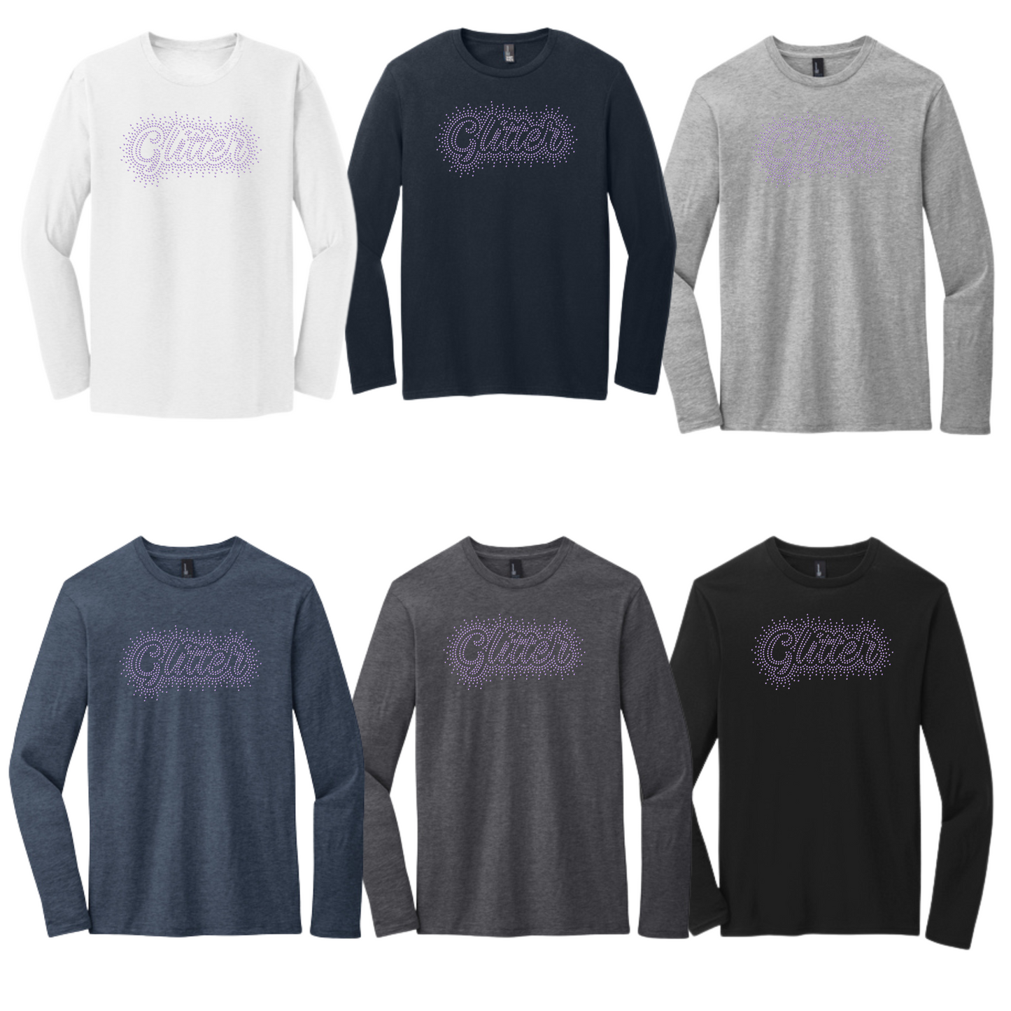 GLITTER - Long Sleeve Tee - RHINESTONE