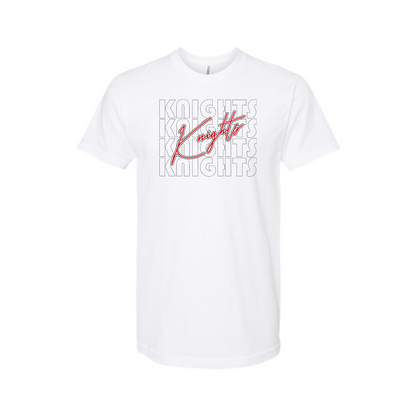 MULTI  BLACK WITH RED KNIGHTS SCRIPT