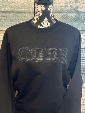 CODE - FLEECE CREW - RHINESTONE