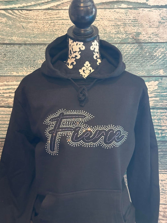 FIERCE - FLEECE HOODIE RHINESTONE