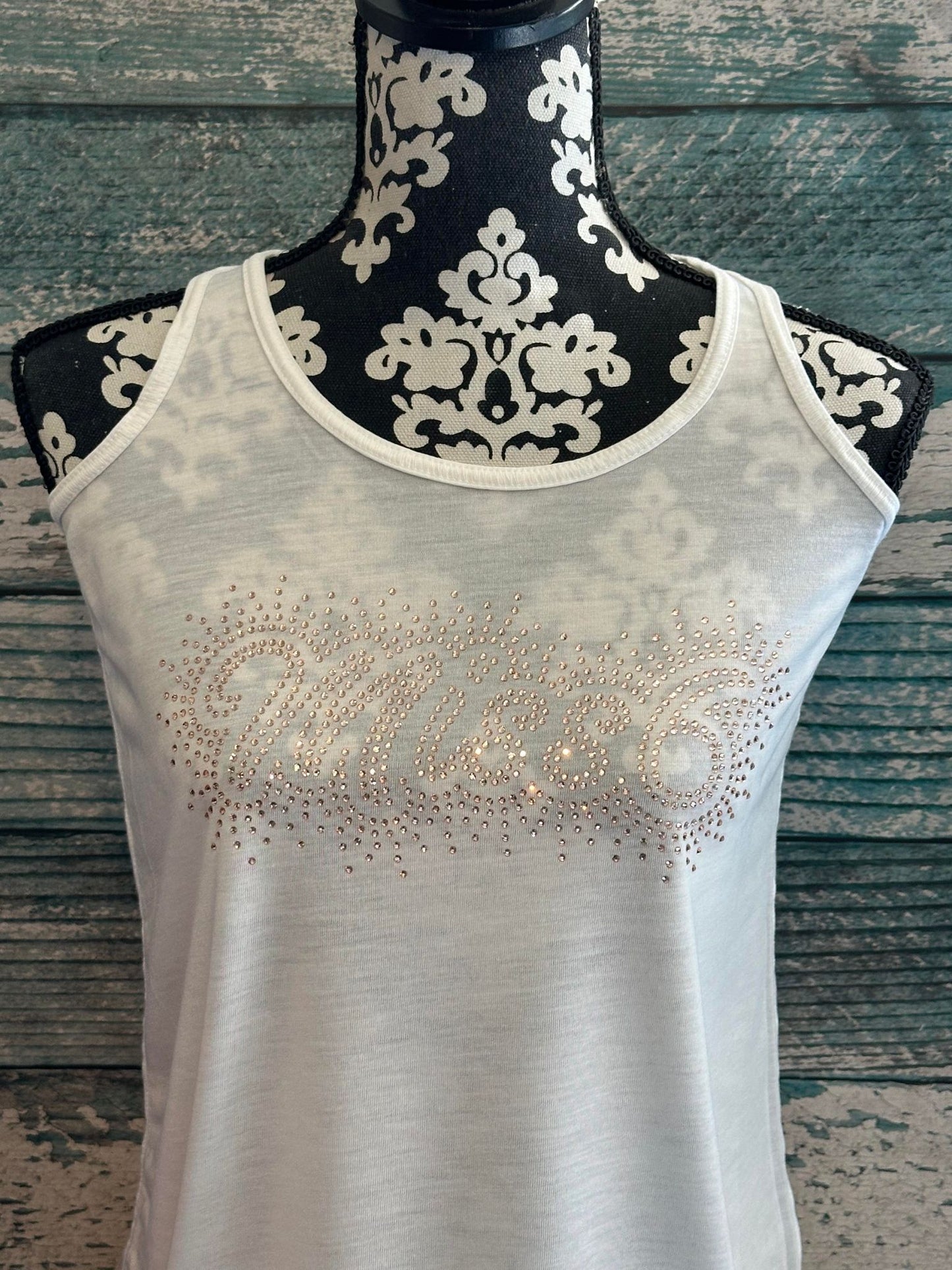 FLOWY TANK - RHINESTONE