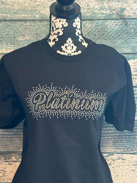 PLATINUM  - UNISEX TEE - RHINESTONE