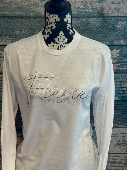 FIERCE - Long Sleeve Tee - RHINESTONE
