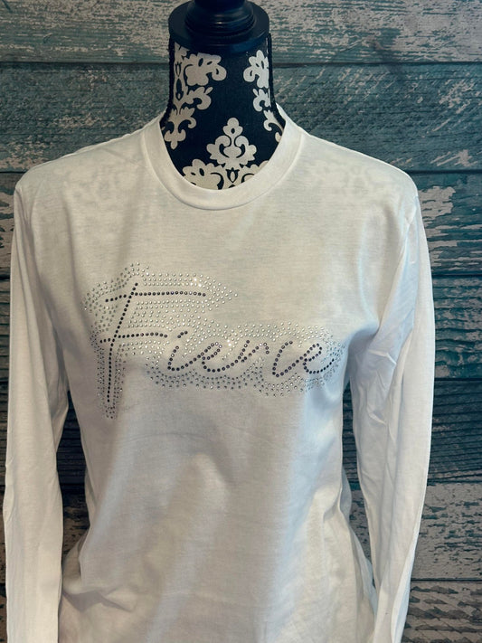FIERCE - Long Sleeve Tee - RHINESTONE