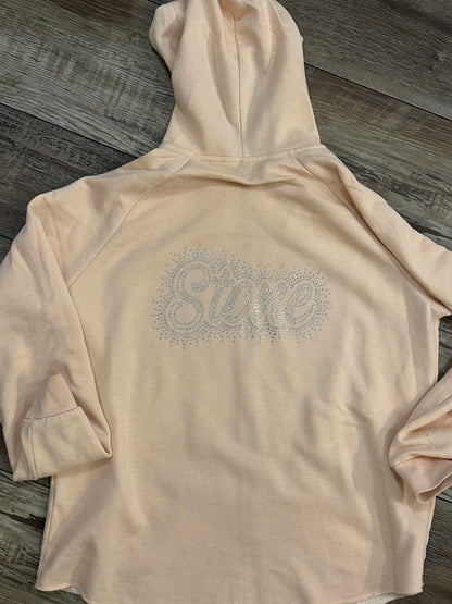 WAVE WASH FULL-ZIP HOODED SWEATSHIRT - RHINESTONE