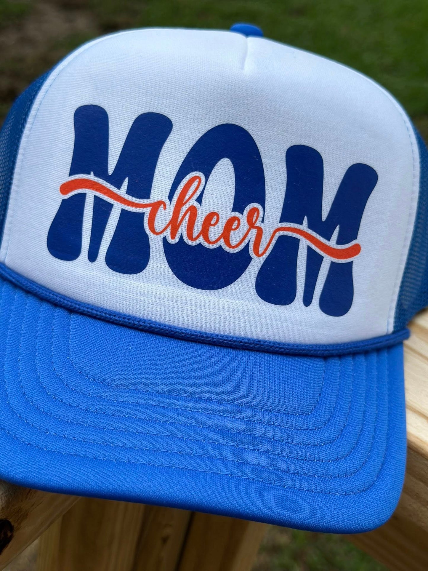 FOAM TRUCKER HAT - CHEER MOM ORANGE