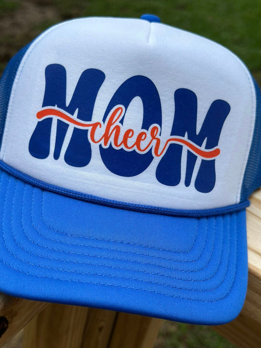 FOAM TRUCKER HAT - CHEER MOM ORANGE