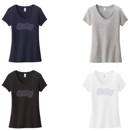 STERLING  - Women’s VNECK TEE - RHINESTONE