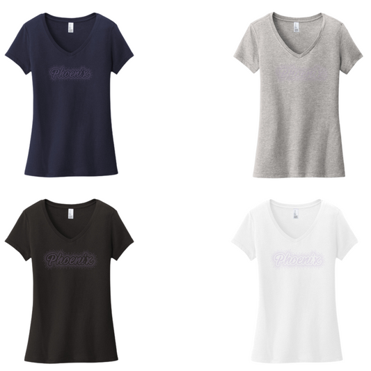 PHOENIX  - Women’s VNECK TEE - RHINESTONE