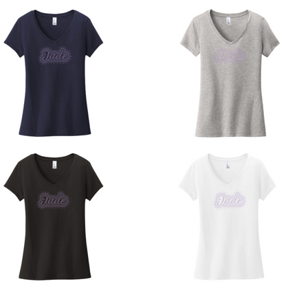 JADE  - Women’s VNECK TEE - RHINESTONE