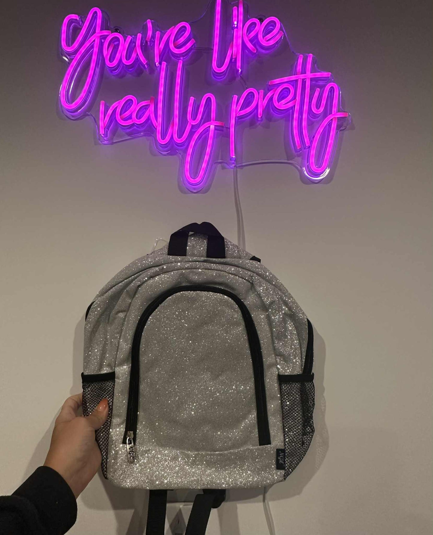 SILVER GLITTER - BACK PACK PRE SCHOOL SIZE