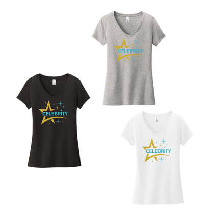 WOMEN'S VNECK TEE - CELEBRITY CHEER