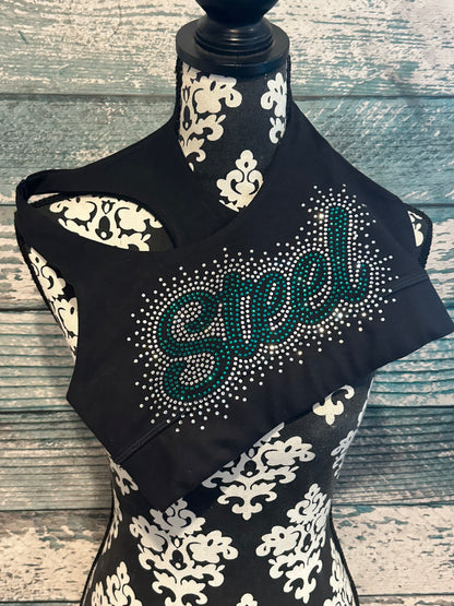 STEEL - SPORTS BRA - RHINESTONE