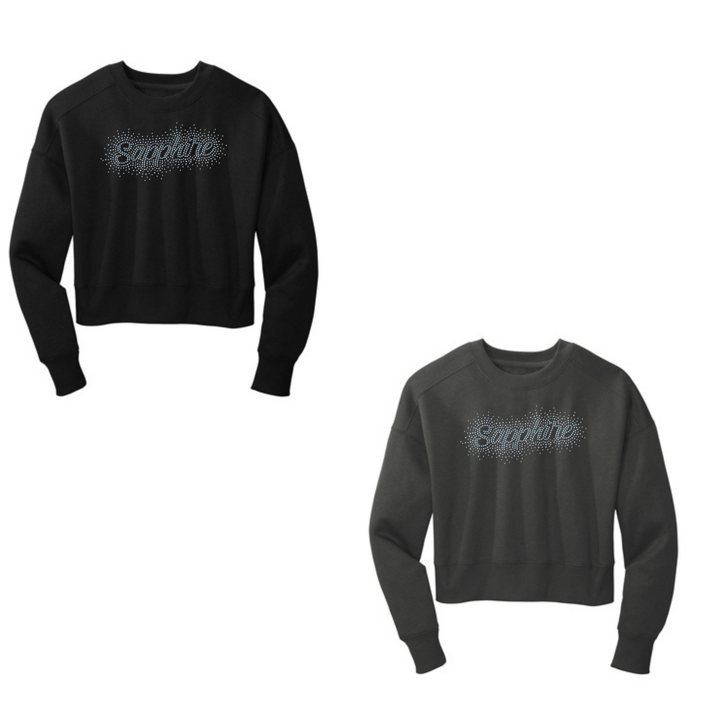 SAPPHIRE - CROPPED CREW - RHINESTONE